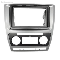 Рамка переходная 2 DIN для Skoda Octavia 2008-2013 (Auto Air-Cond) Grey (11-258 carav)
